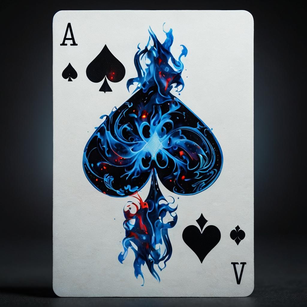 Abstract Seven of Hearts with Fire