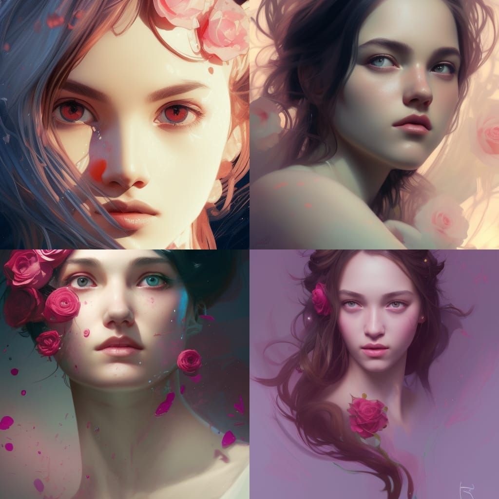 Rose Portrait in Hyperdetailed Style