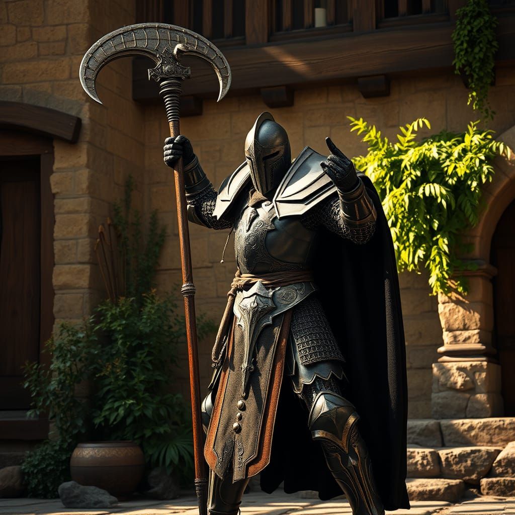 Epic Fantasy Knight in Majestic Medieval Setting