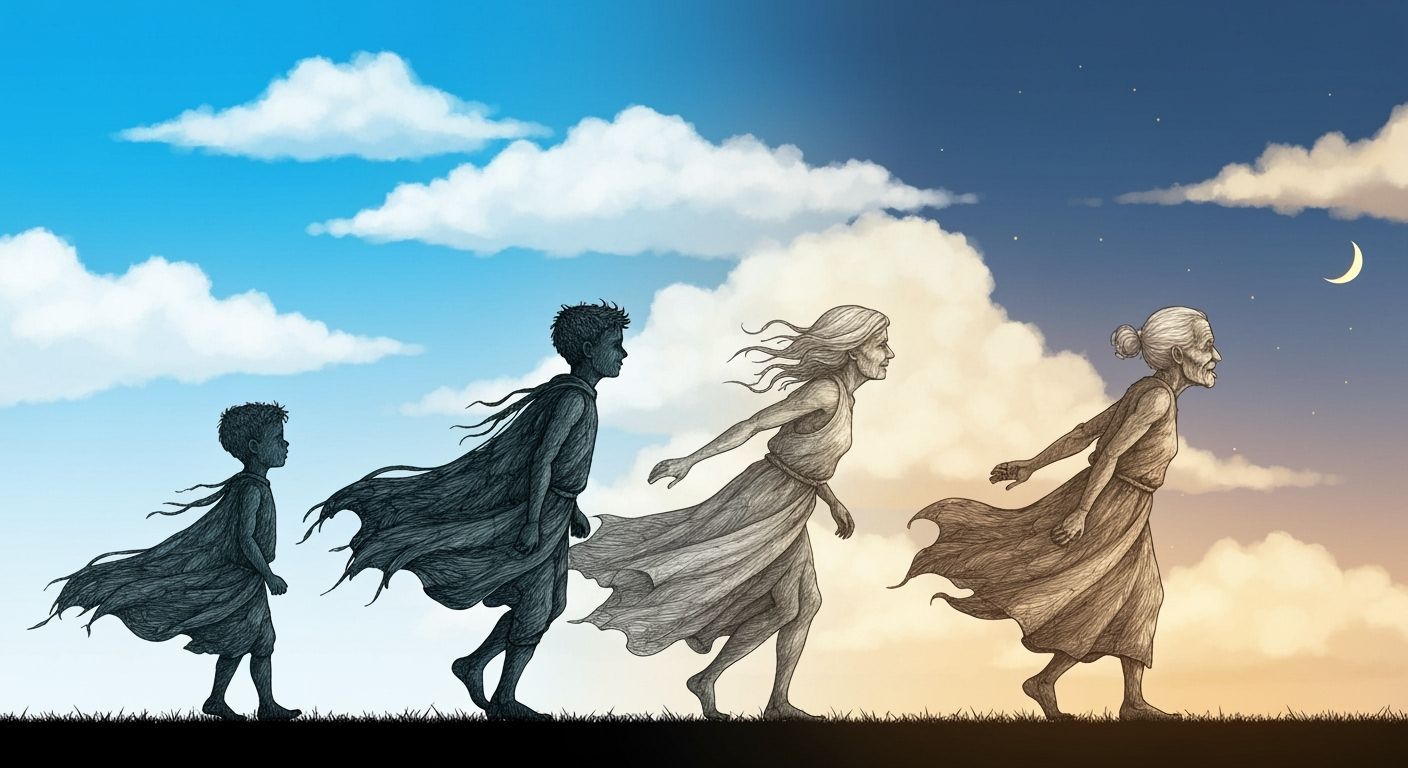 Life Stages in Flowing Silhouette