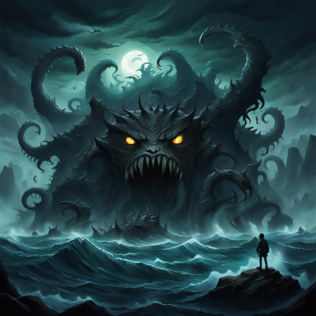 Cursed Island of Sea Demons in Ominous 3D Rendering