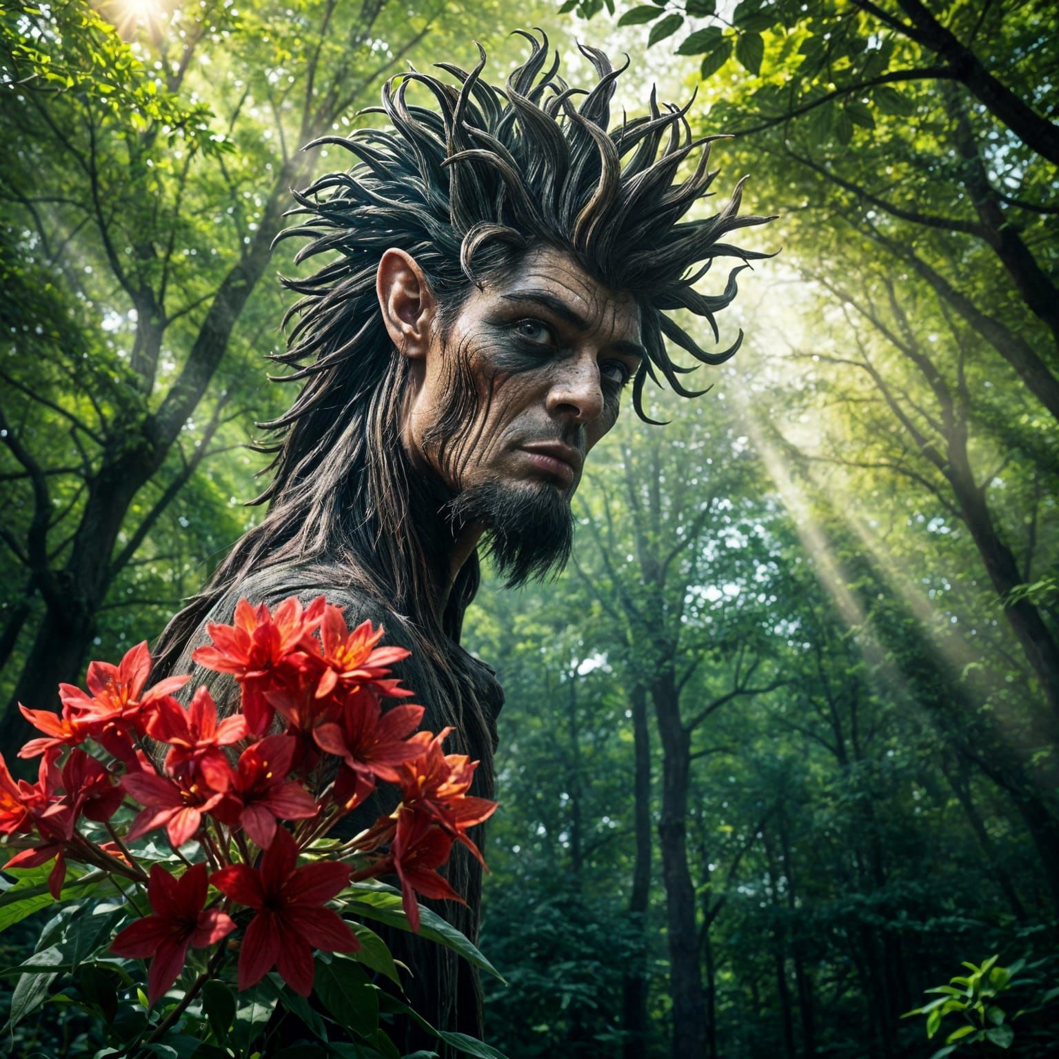 Mystical Woodland Guardian in Hyperrealistic Style