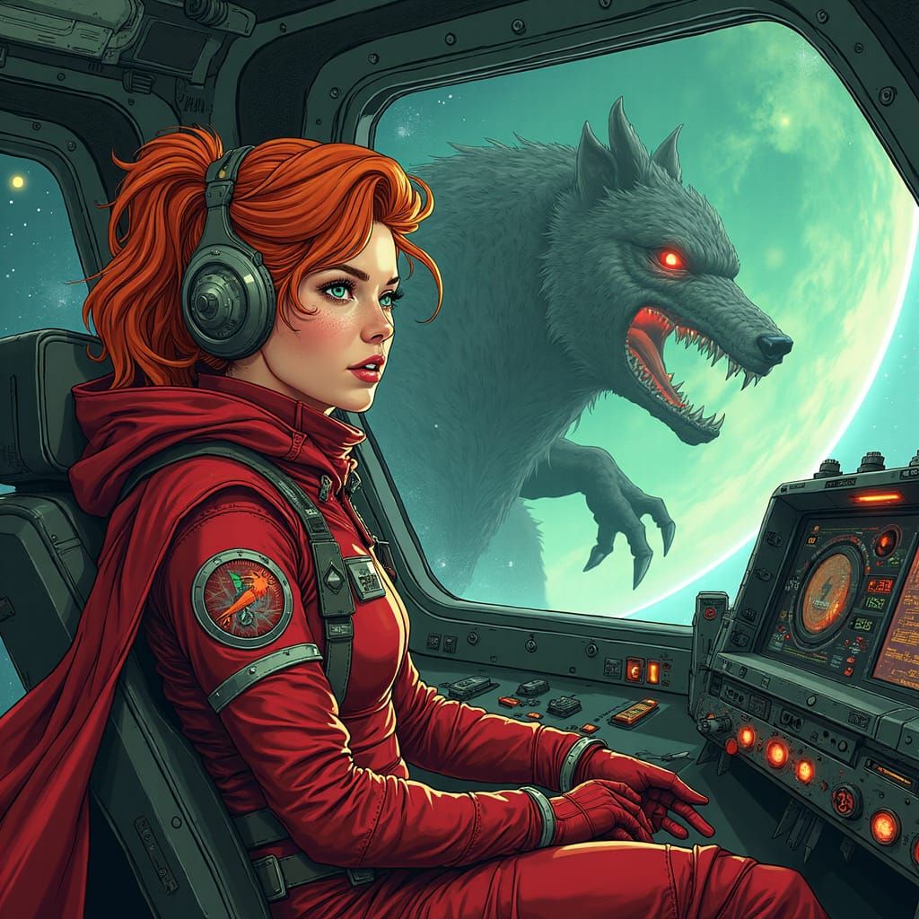 Red Comet Pilot in Epic Sci-Fi Space Suit