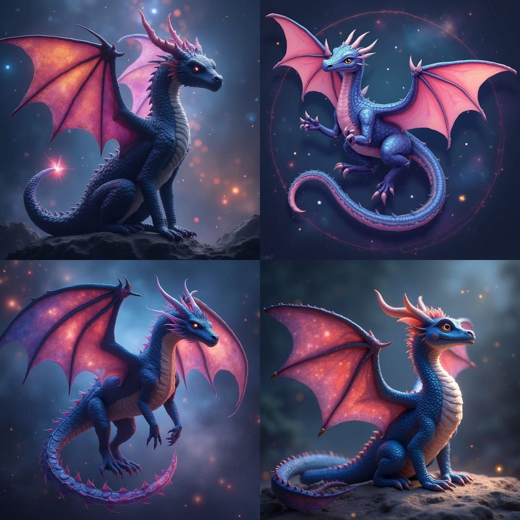 Majestic Dragon with Stunning Galaxy Wings