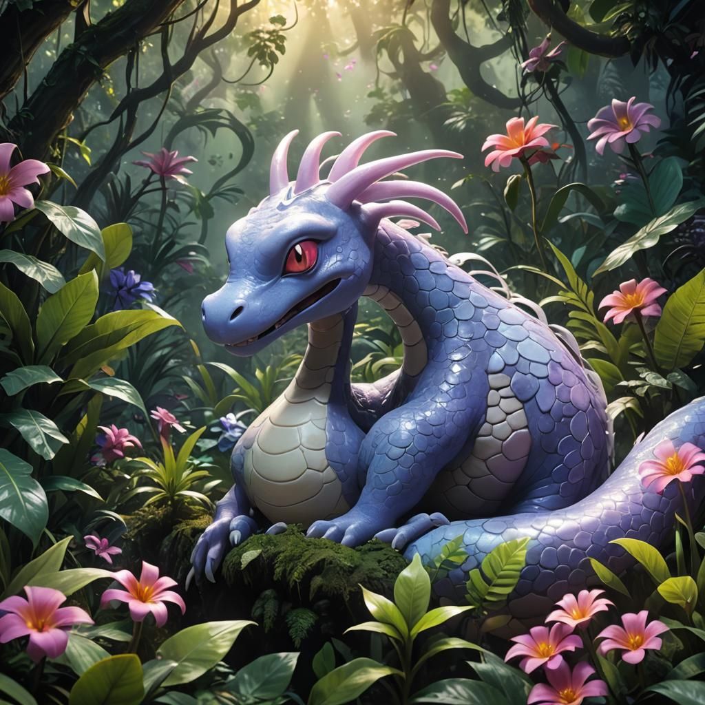 Goodra in Iridescent Jungle: Matte Painting