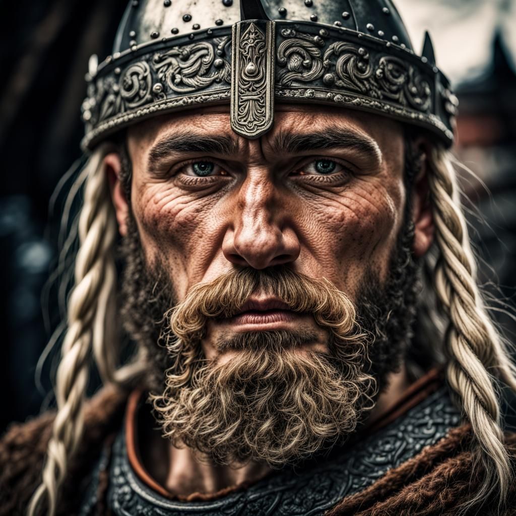 Hyperrealistic Bulgarian Viking Portrait in HDR