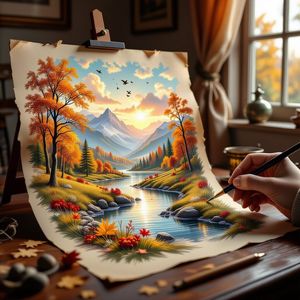 Autumn Landscape Coming to Life as 3D Digital Art