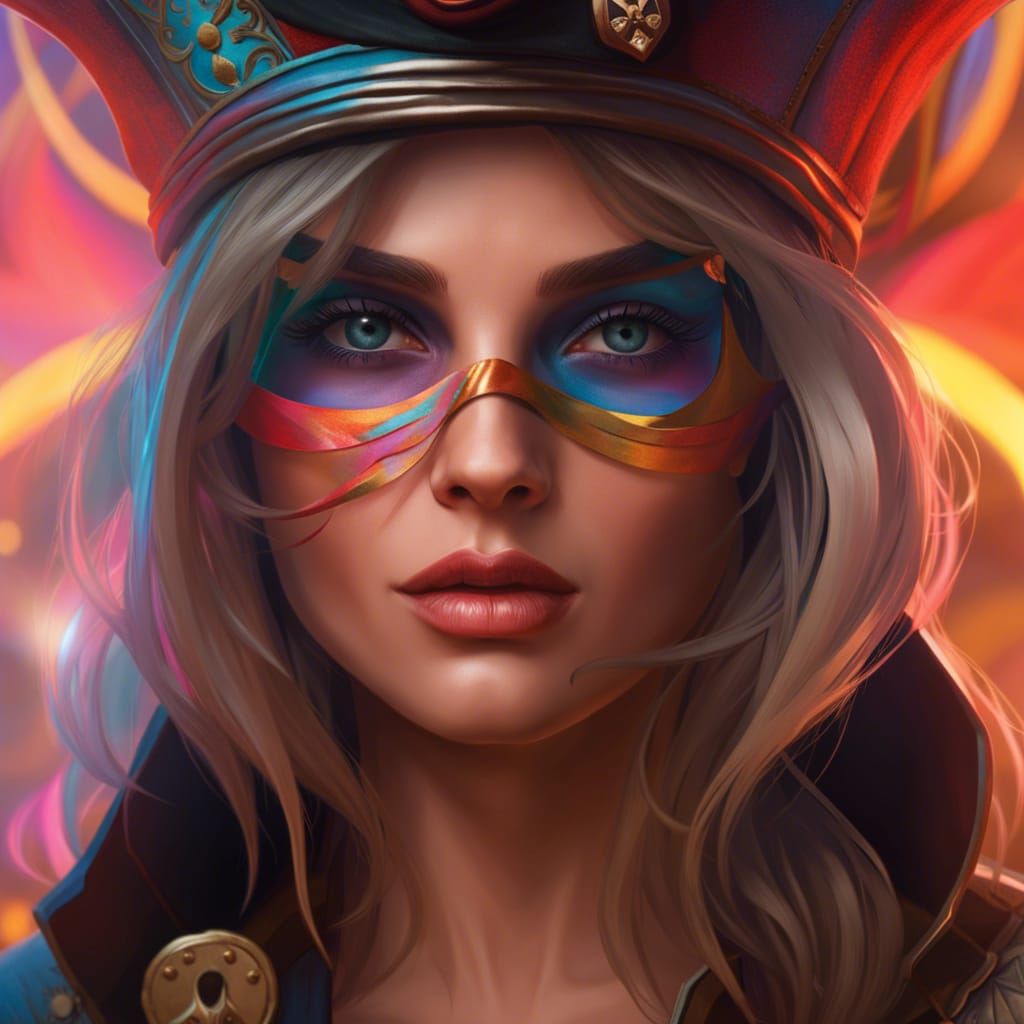 Pirate Woman Portrait in Hyperdetailed Style