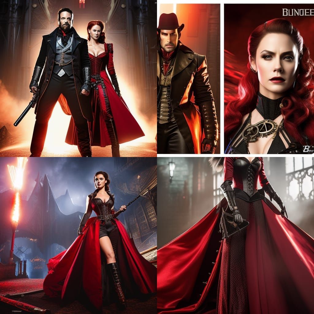 Steampunk Vampire Slayer Concept Art in 8k