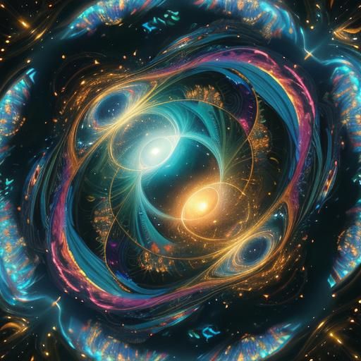 Man in Cosmic Vortex: A Surrealist Dreamscape