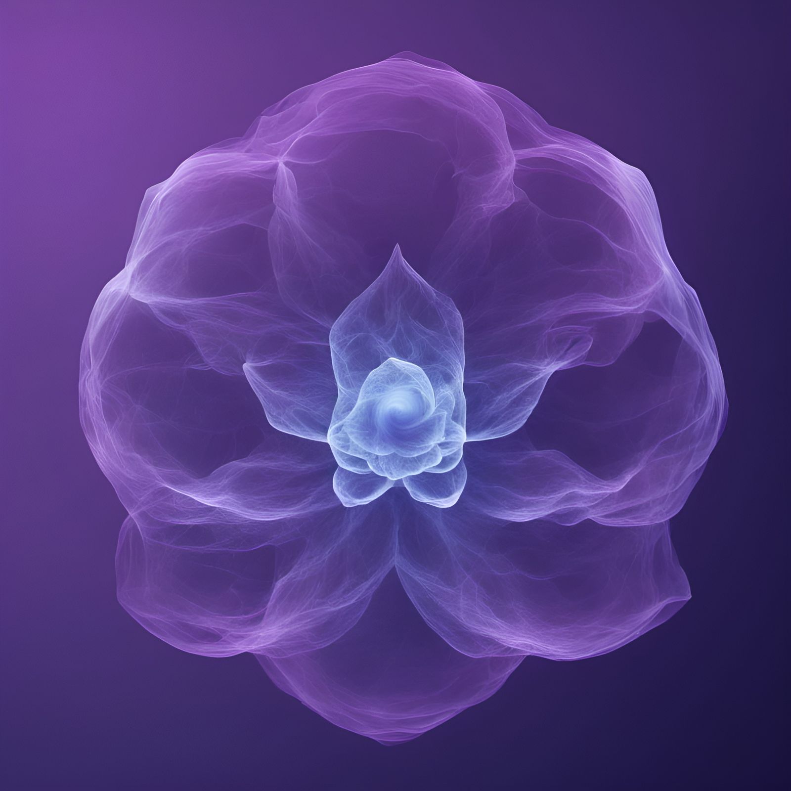 Opalescent Ghost Cloud Fibonacci Flower in 3D CGI