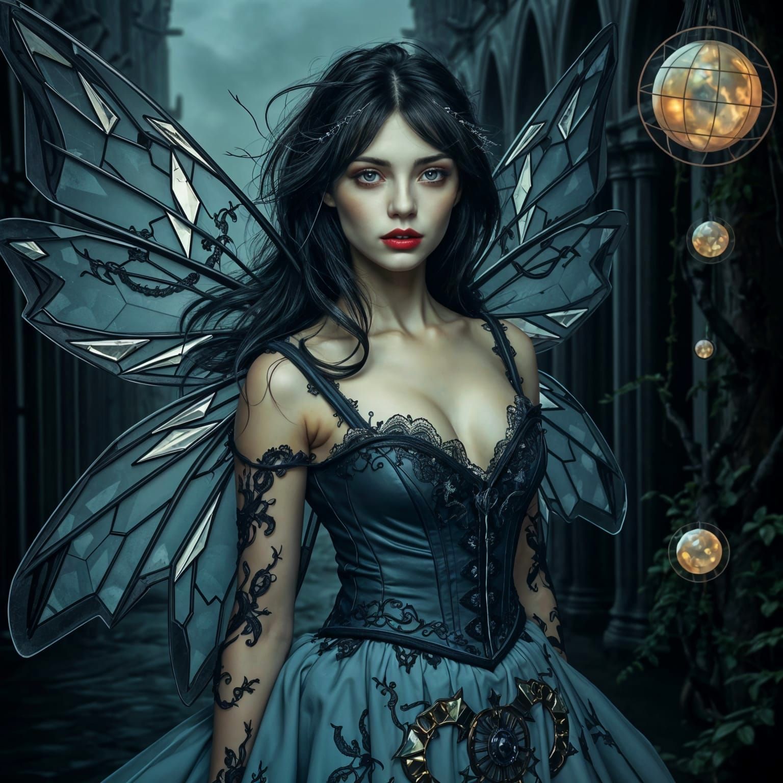 Enigmatic Neo-Gothic Fairy in Dark Elegance