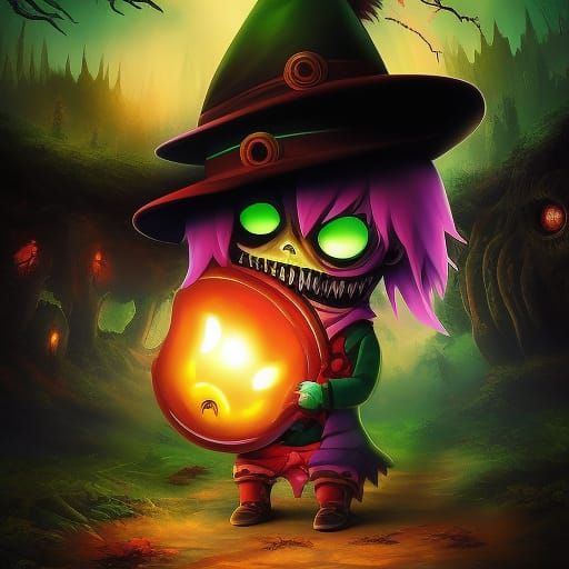 Chibi Zombie in Birthday Hat: Studio Ghibli Style