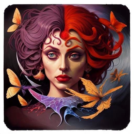 Abstract Expressionist Composition in Hyper-realism Style