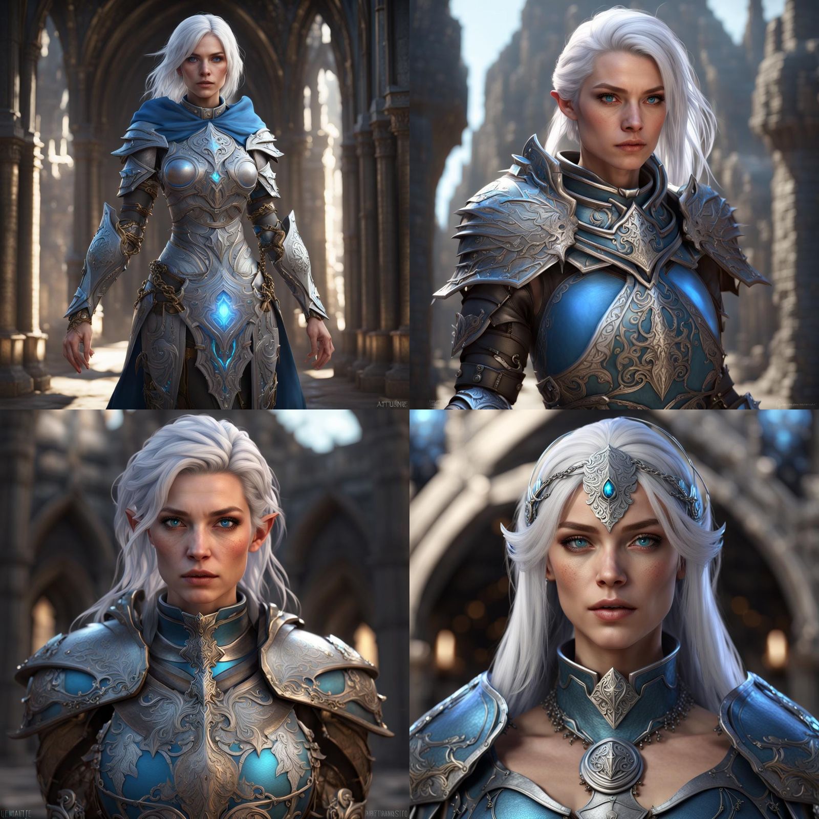 Cleric Female Selûne in Detailed Matte Painting