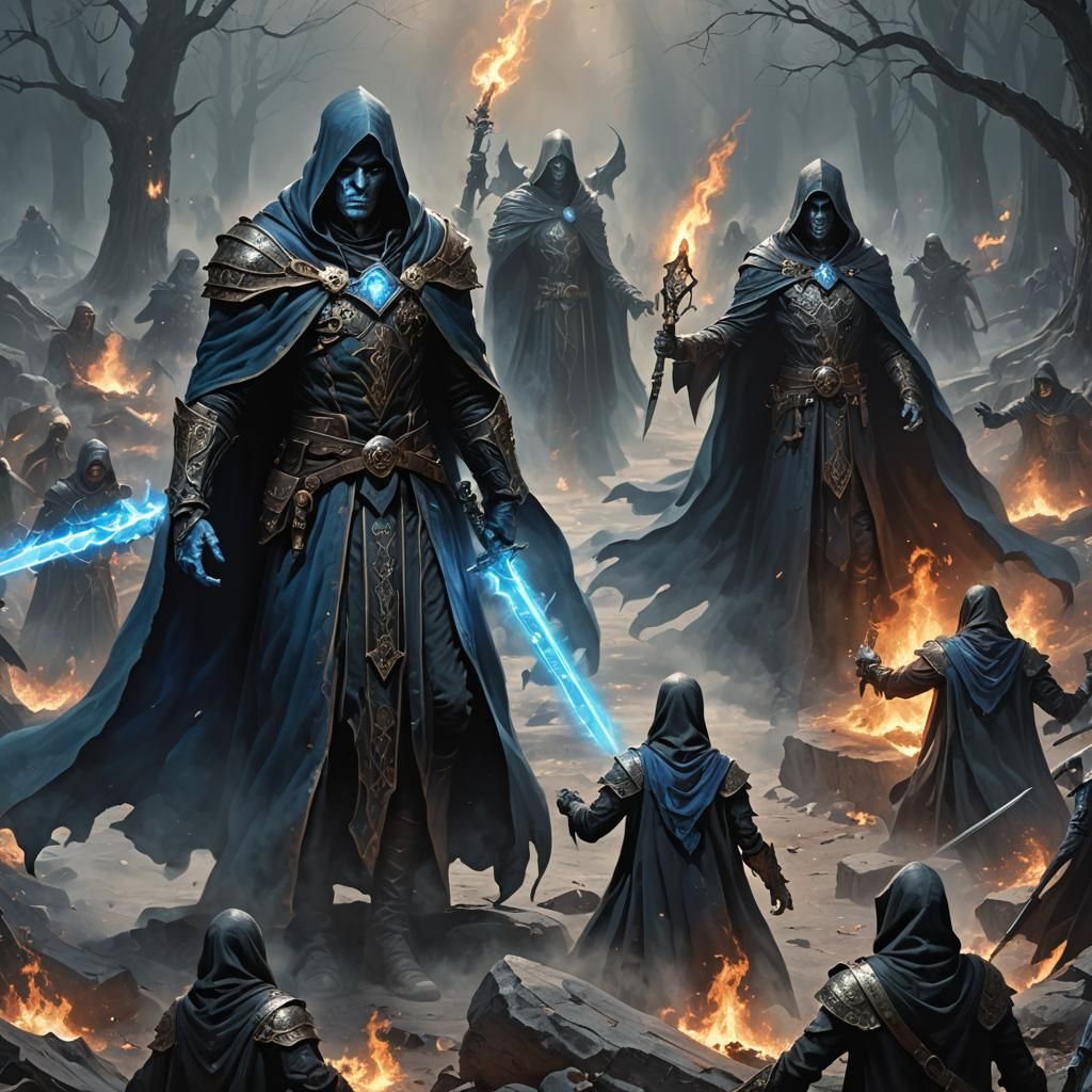 Necromancer Summons Souls in Dark Fantasy Art