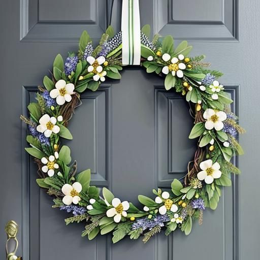 Whimsical Springtime Wreath for Front Door
