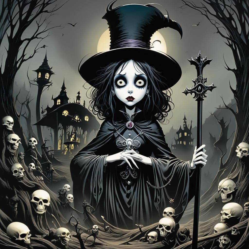 Grimdark Scene in Animated Style