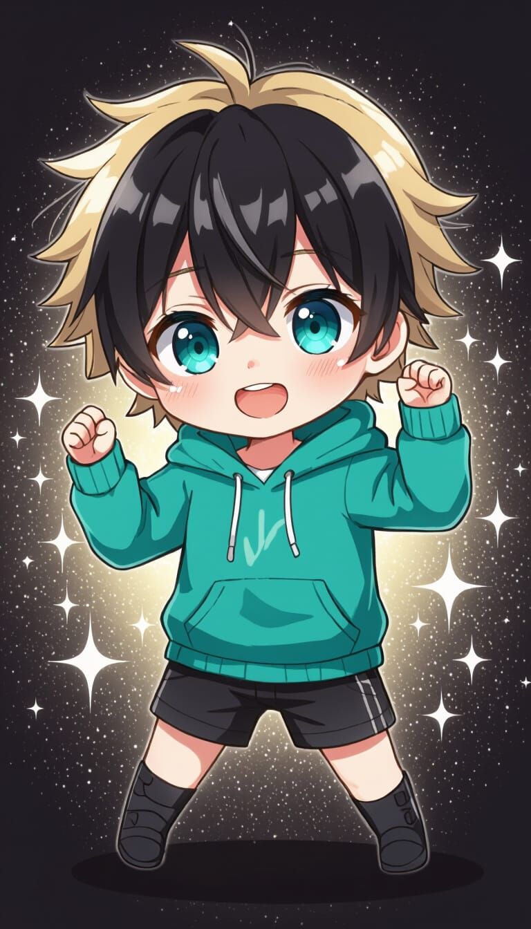 Cute Chibi Boy in Kawaii Moe Style