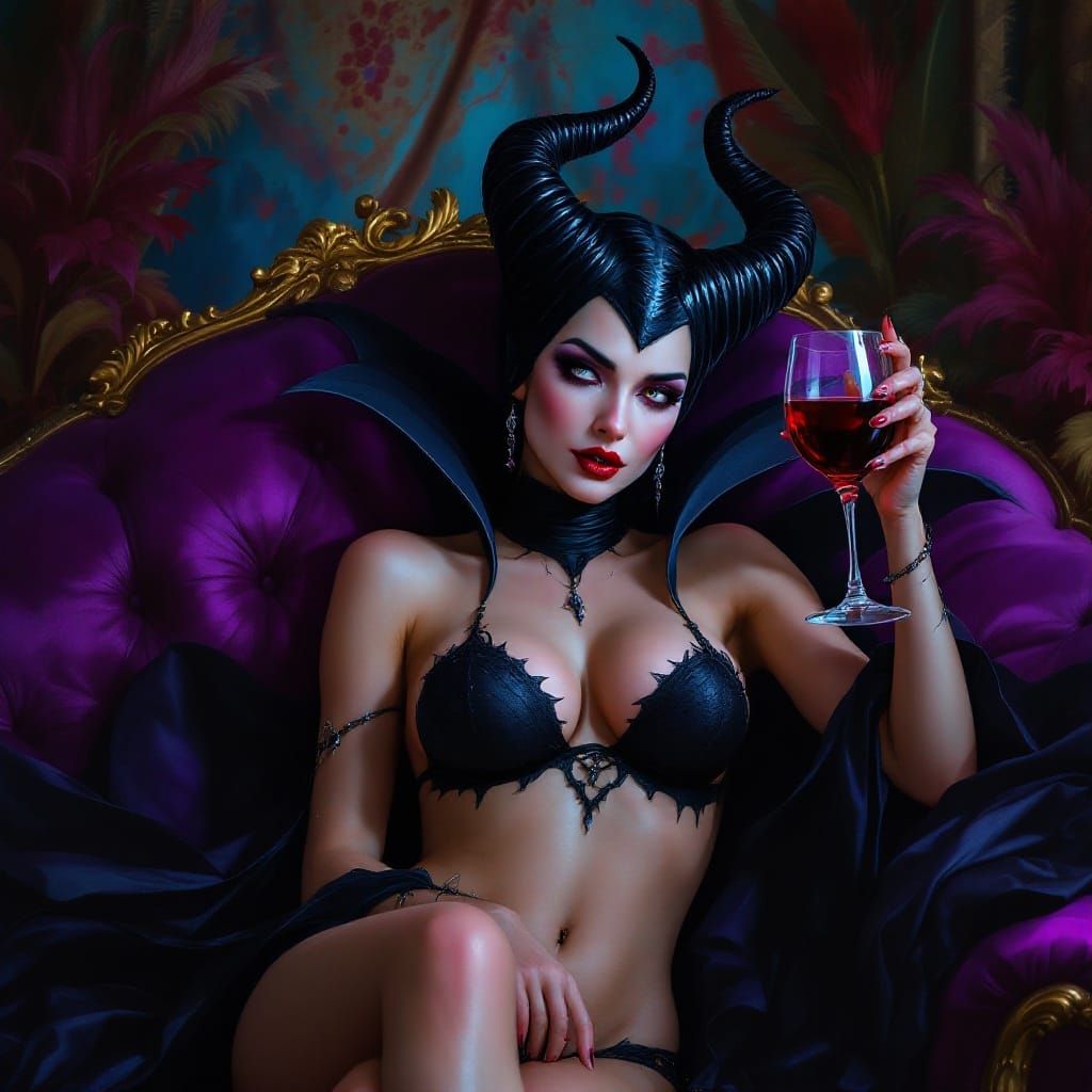 Maleficent in Sultry Hyperrealistic Art