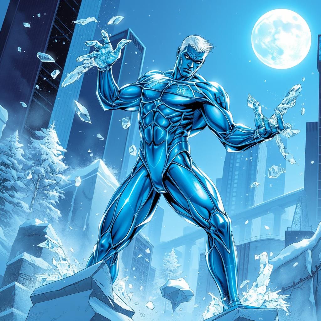 Marvel's Iceman Made of Crystalline Ice