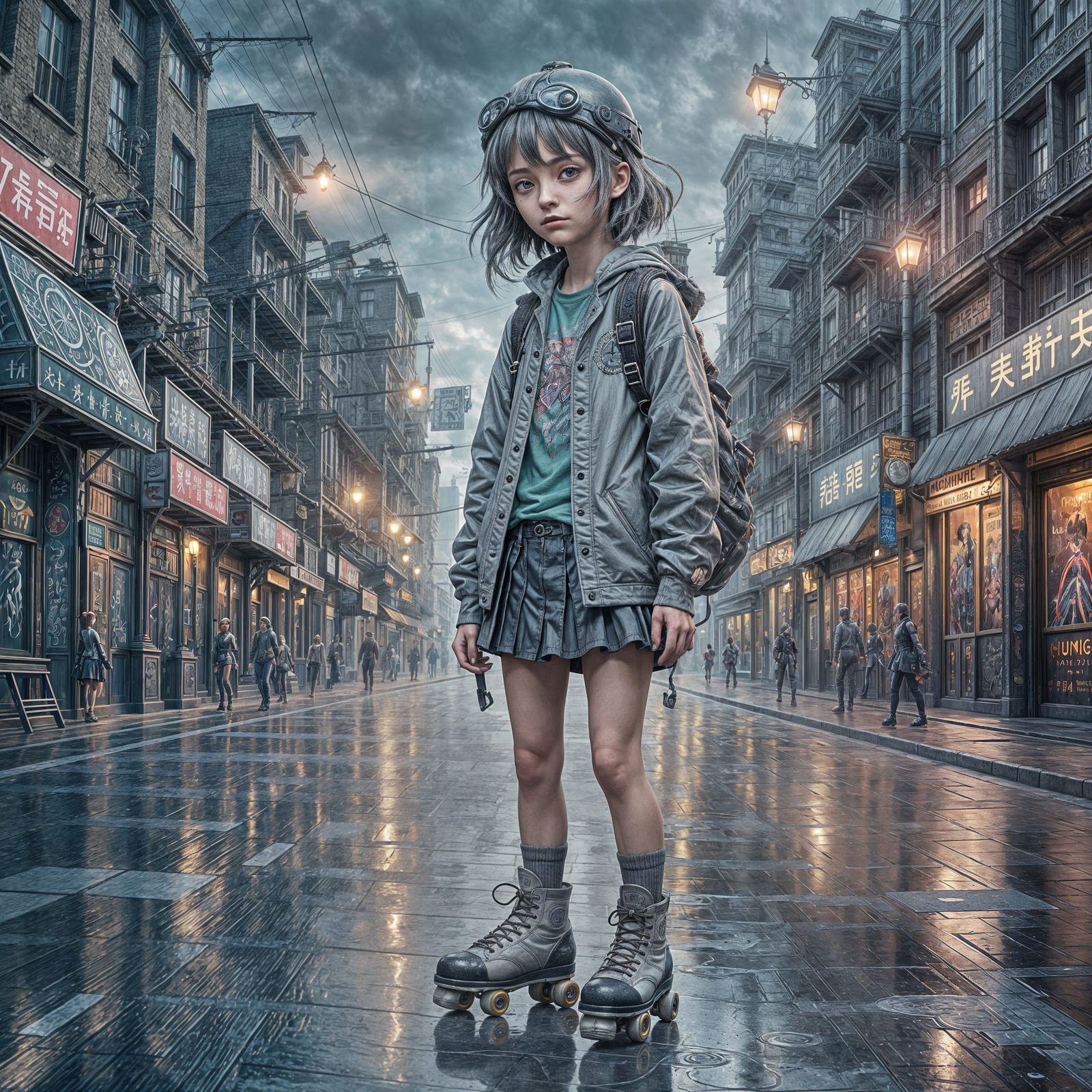 Gloomy Anime Quad Roller Skate Cartoon