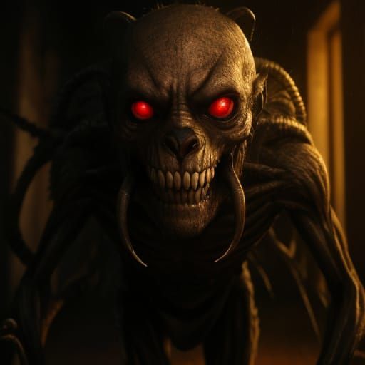 Monstrous Flea Hybrid Walks Towards Camera