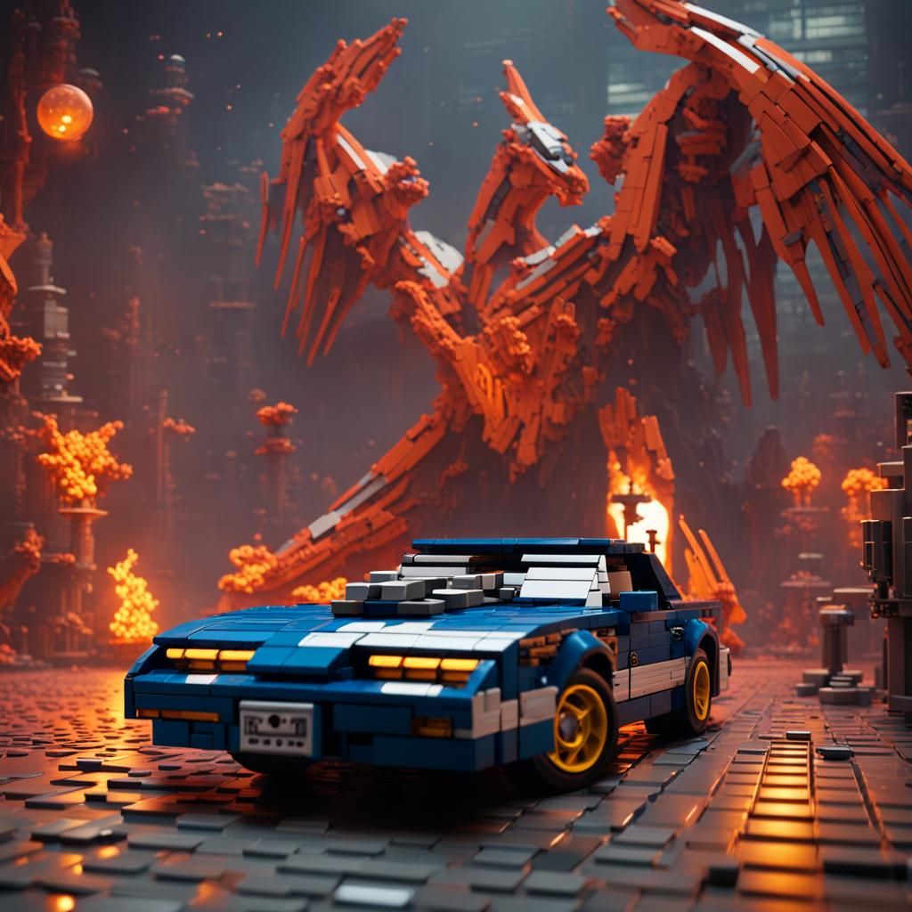 Pontiac Firebird 1991 Lego Set: Detailed Matte Painting