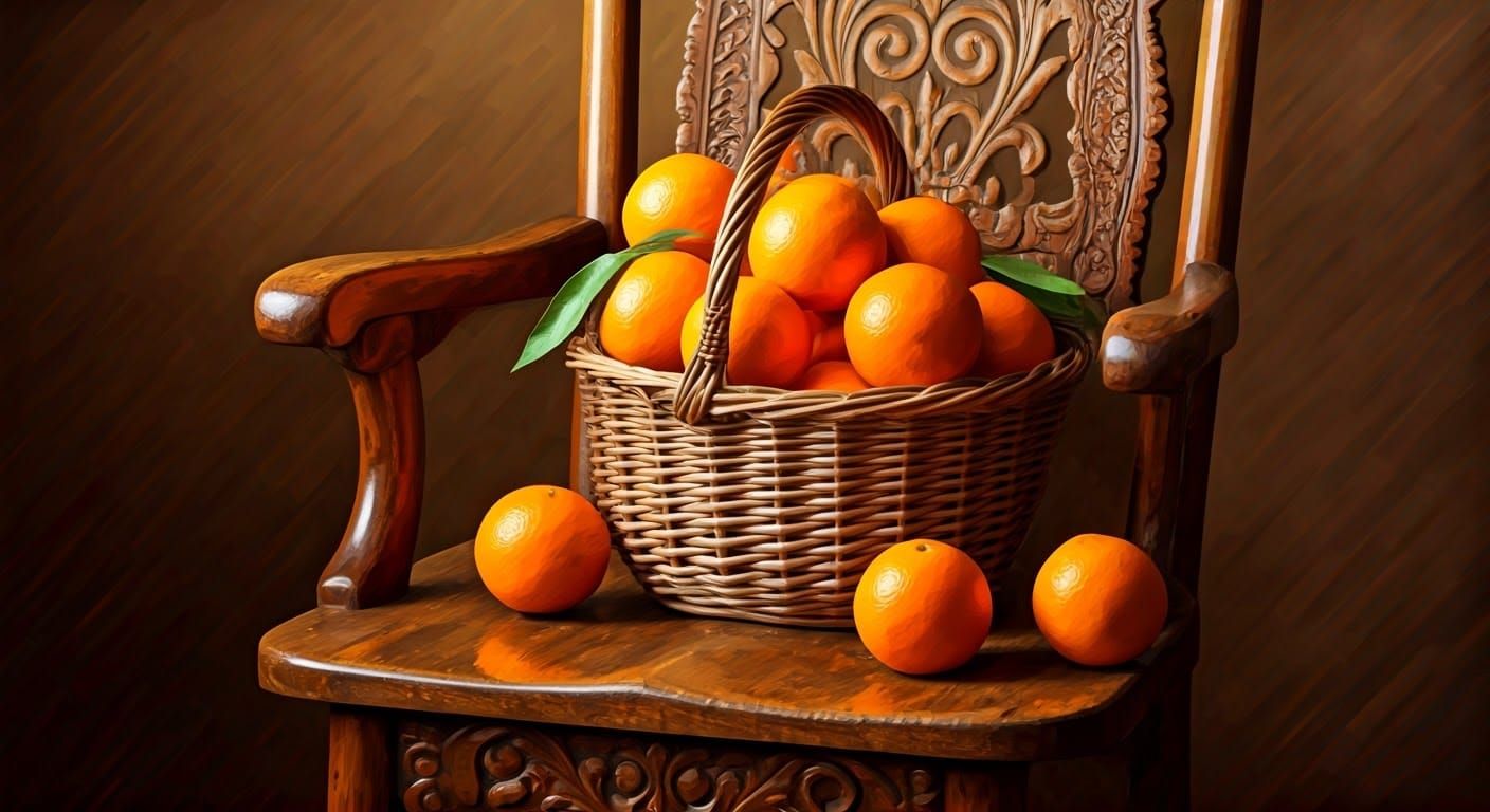 Oranges Overflowing: A Still Life Painting