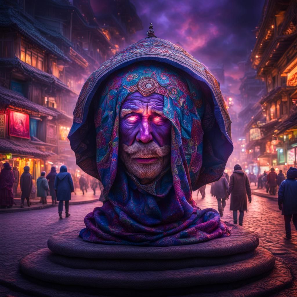 People Dressed in Vibrant Clothing, Hyperrealistic Detail