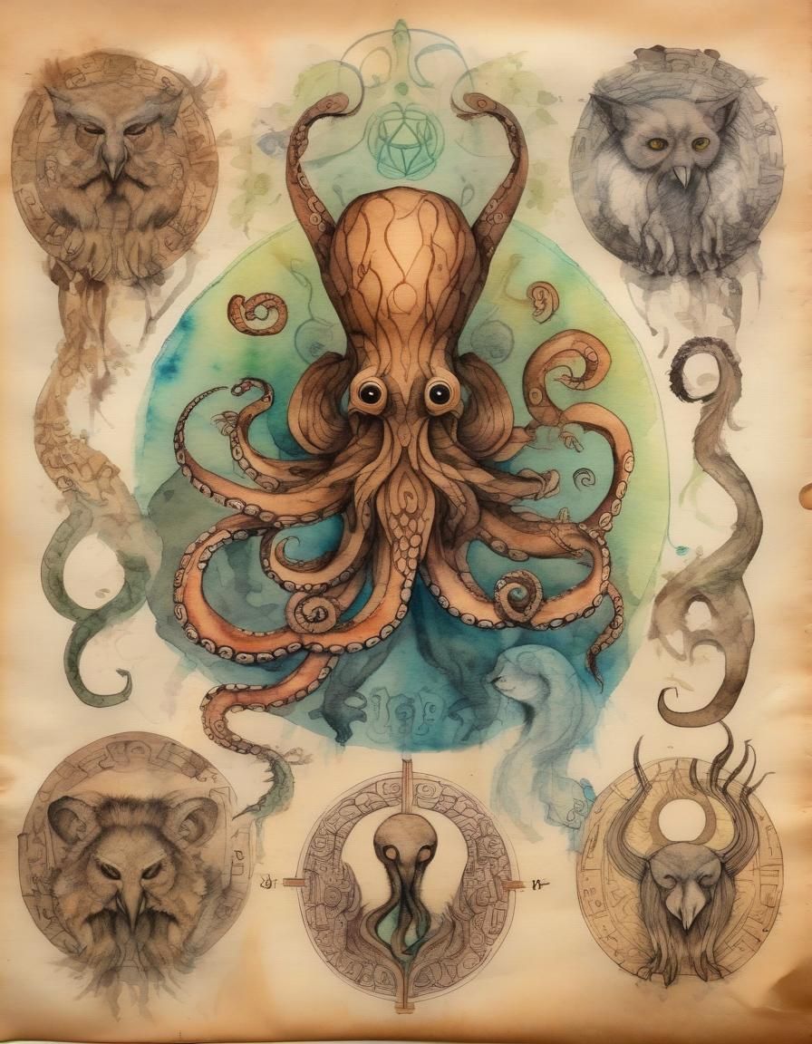 Ancient Parchment Map of Animal Totem