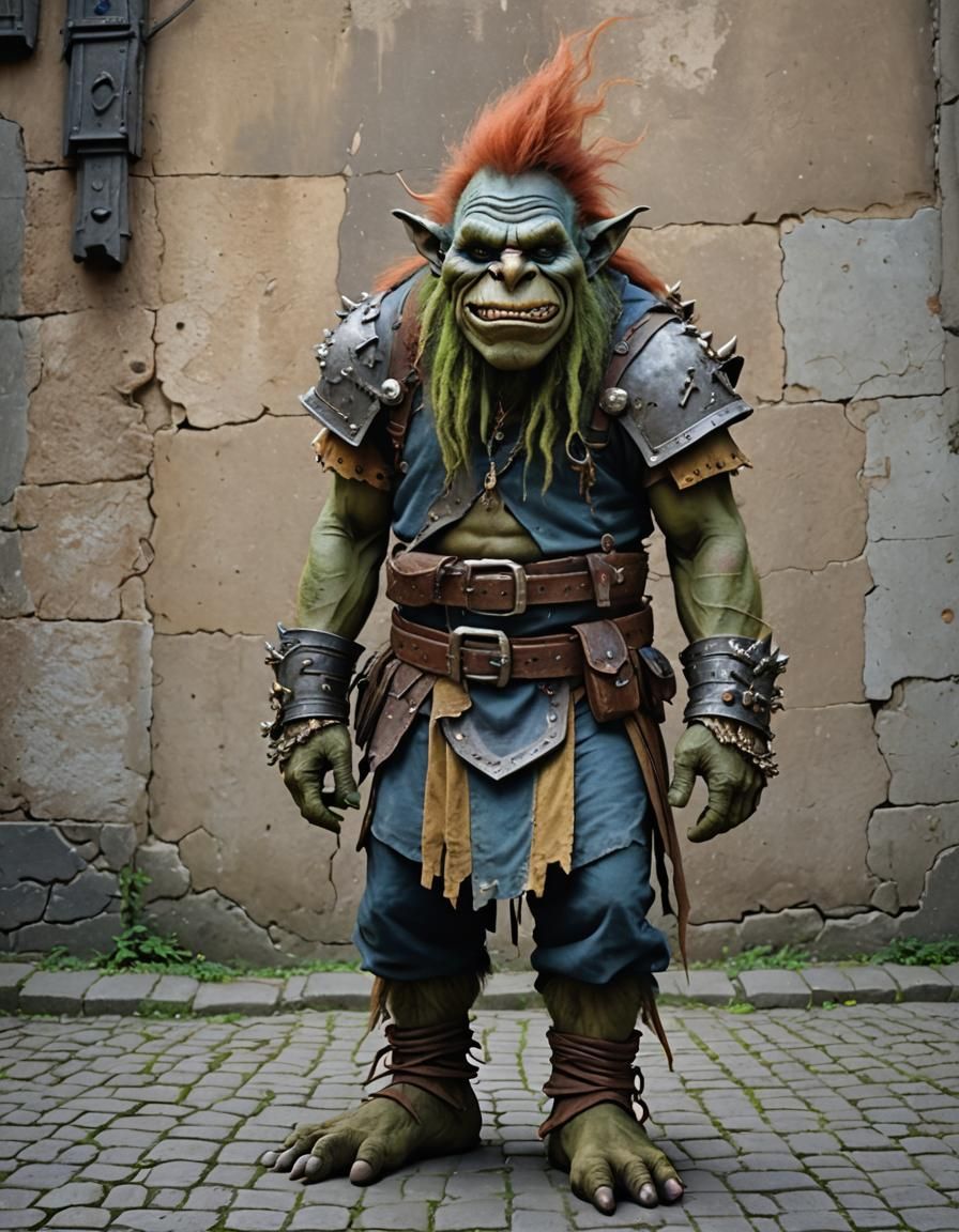 Nude Troll Portrait in High Fantasy Setting