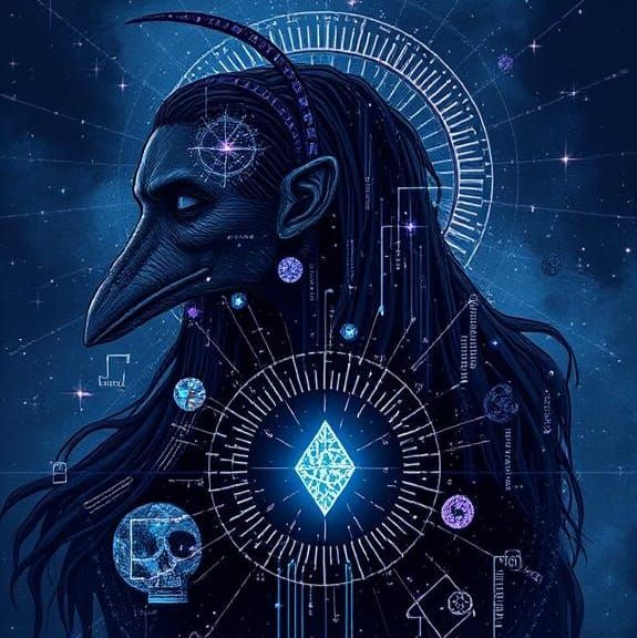 Abstract Constellation with Glitch Effects