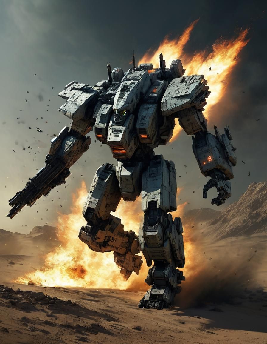 Armored Robot Combat in Desert Inferno