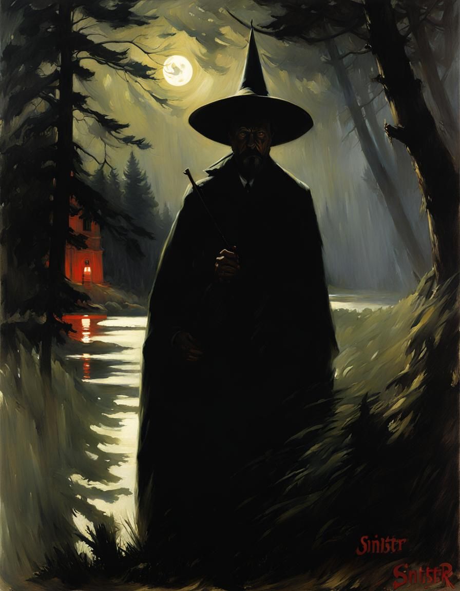 Moonlit Nocturnal Landscape in Anders Zorn Style