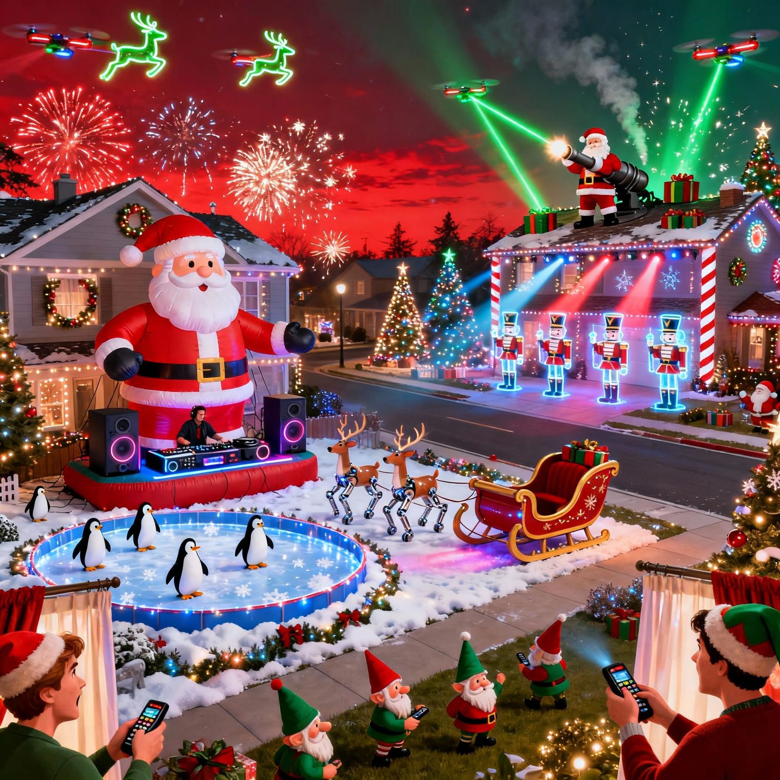 Over-the-Top Christmas Lights Rivalry on Blitzen Avenue