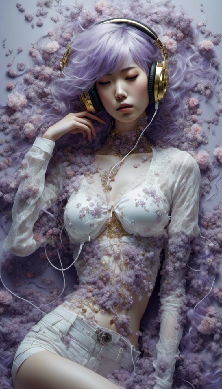 <lora:Japanese Cyberpunk:1.0> <lora:NC Hyperreal:1.0> <lora:Sc-fi Art Covers:1.0> Hyperreal Sui Shimoda pastel photoreal...