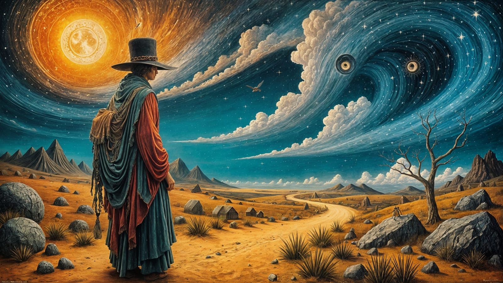 El Vagabundo Wanderer: Surrealist Painting, 1957