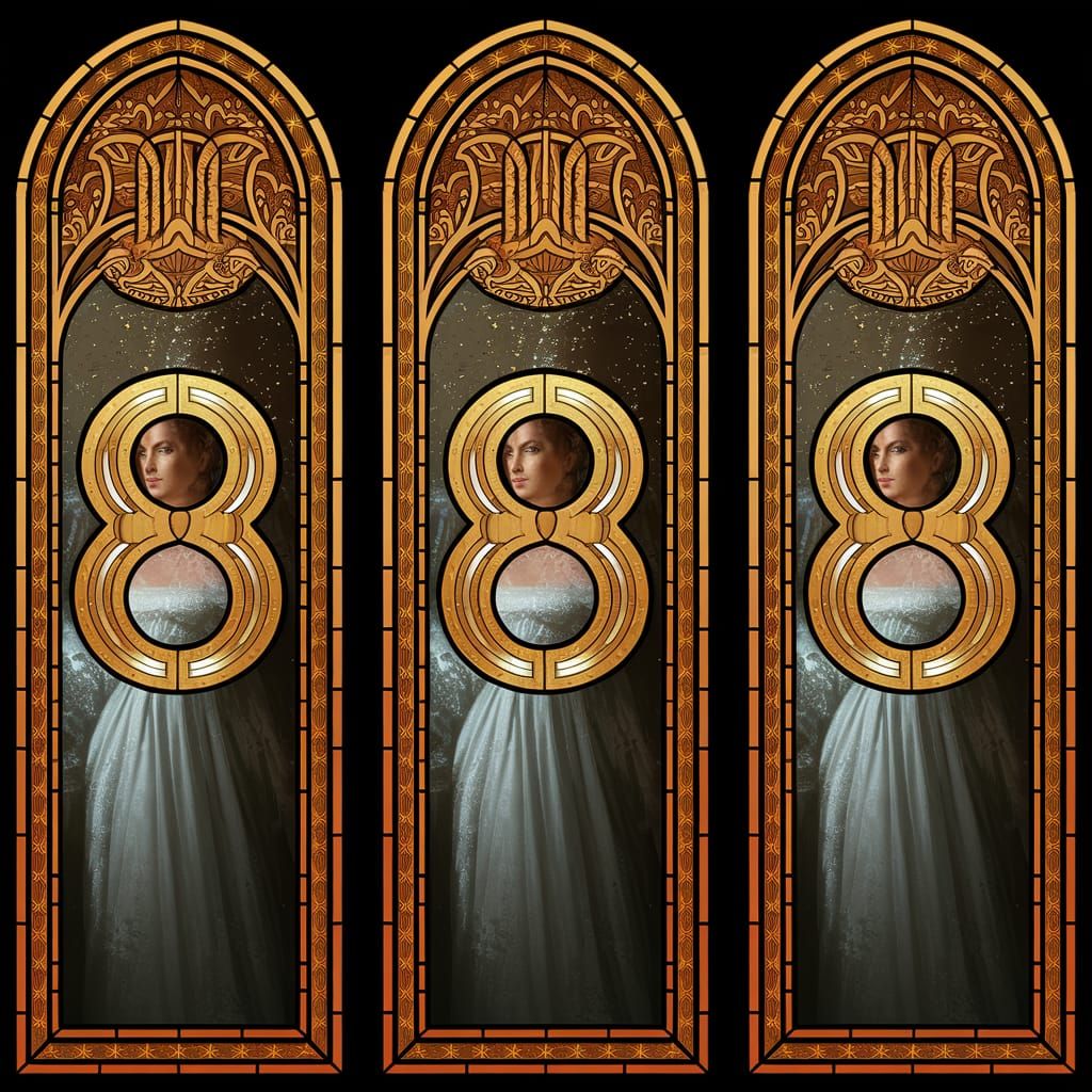 depited the Nr. "888" in bold golden Letters in a Three part...