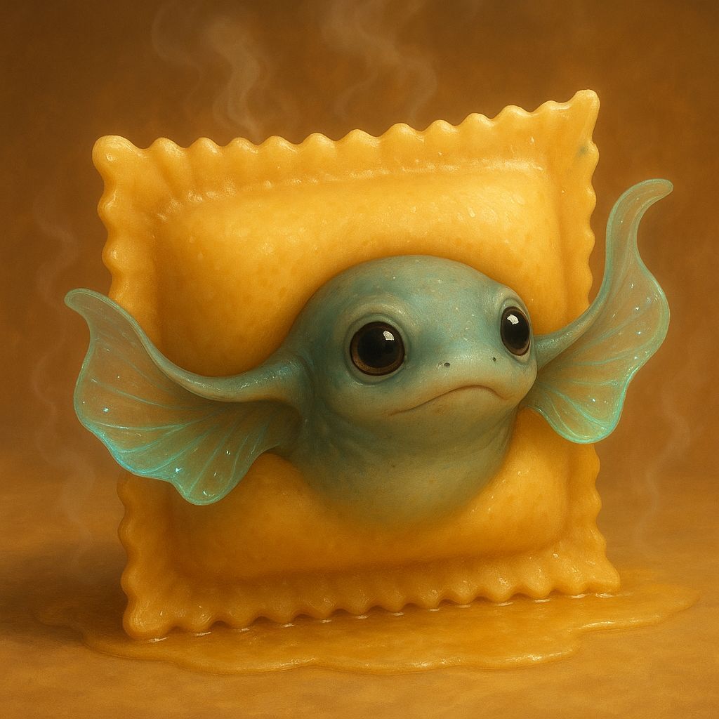 Alien Stingray Trapped in Giant Ravioli