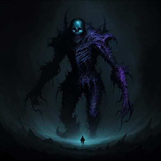 Grotesque Creature Emerges from Swirling Void