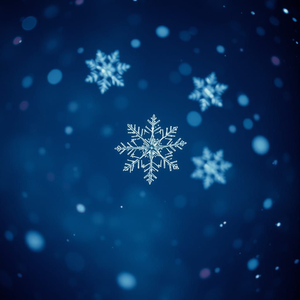 Cyberpunk Snowflakes in a Starry Galaxy