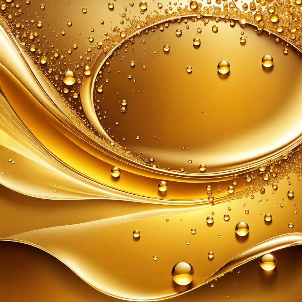 Luxe Abstract Wallpaper with Golden Honey Droplets