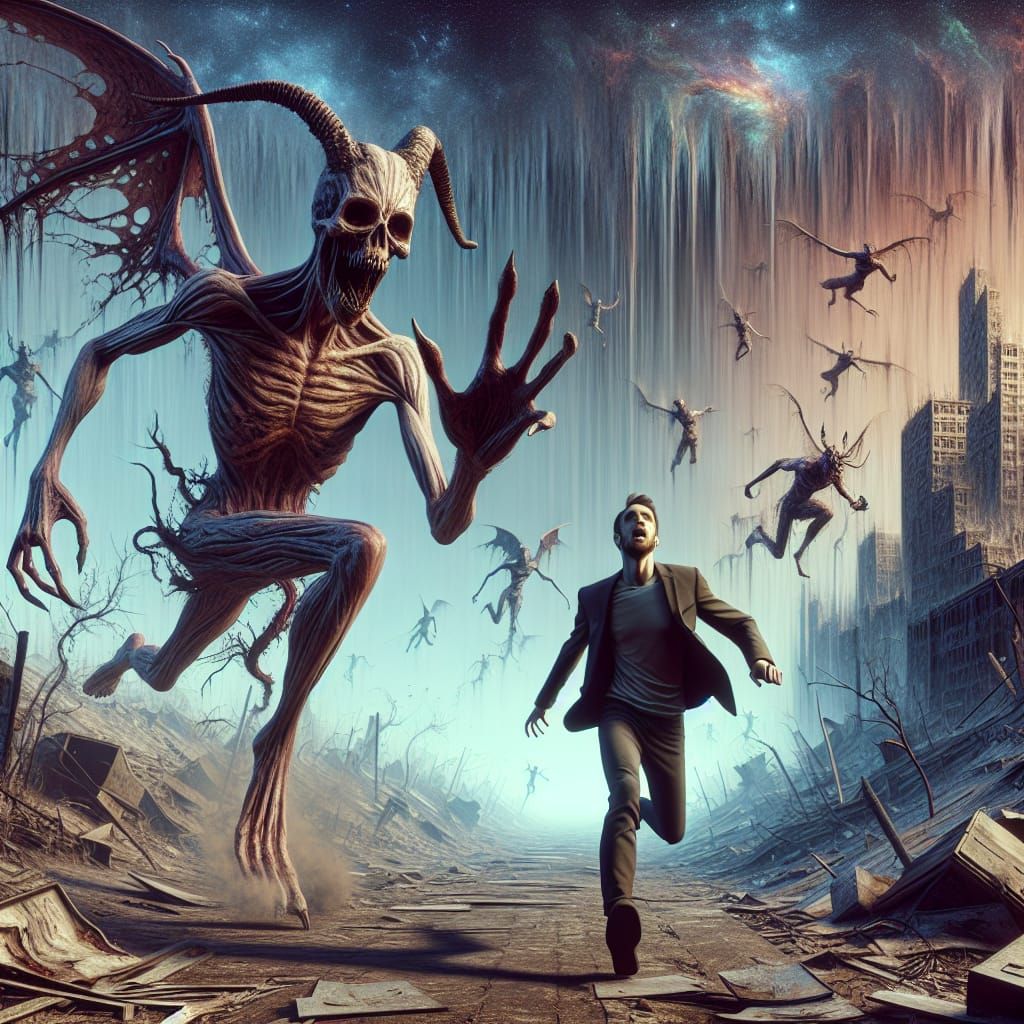 Dystopian Chase: A Holographic Astral Nightmare