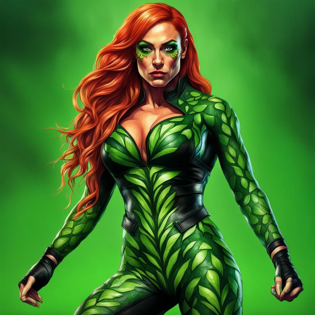 Becky Lynch as Poison Ivy: Hyperrealistic Digital Art