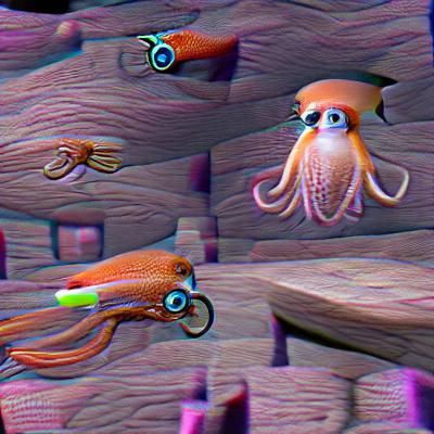 Minimalist Squid Illustration on White Background