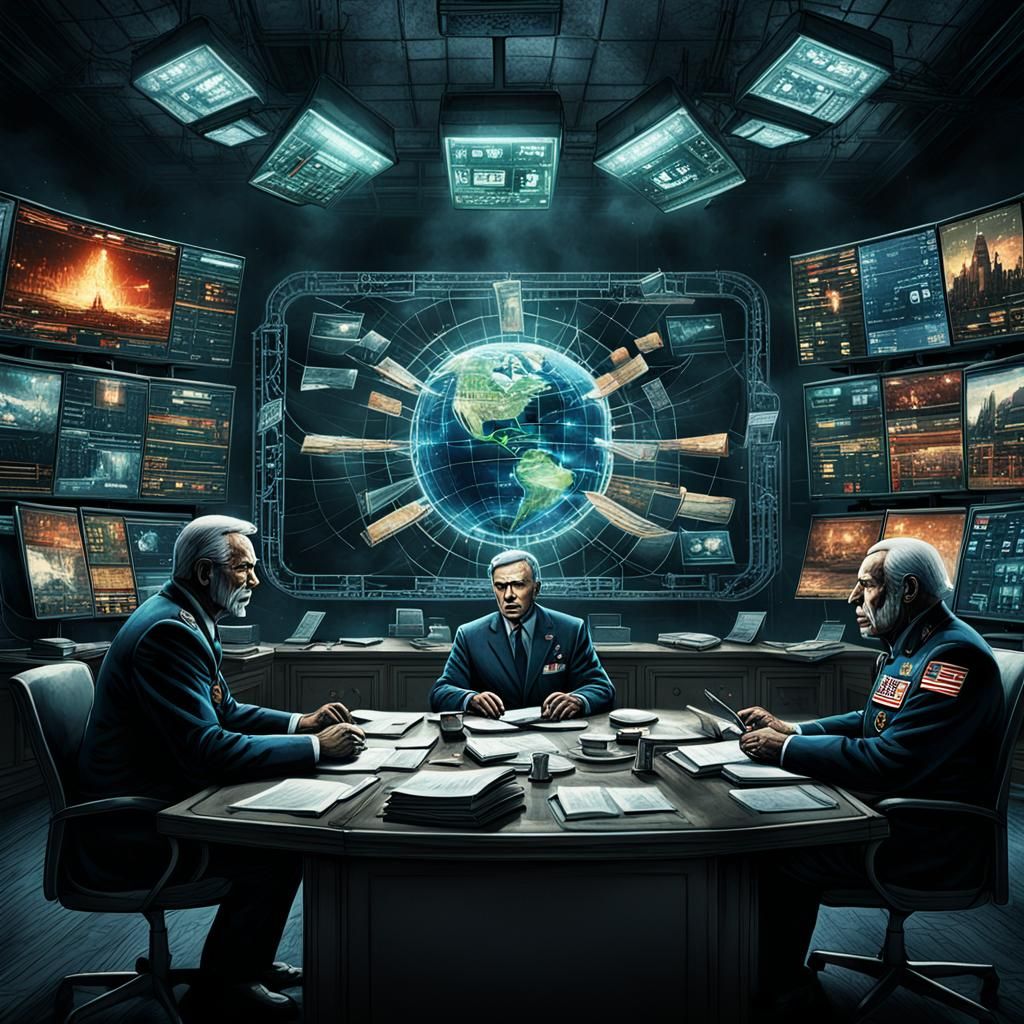 Fantastical Information Warfare: A Detailed Matte Painting