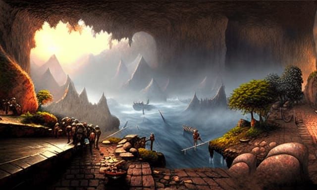 The Great Cave Offensive: Photorealistic Fantasy Painting