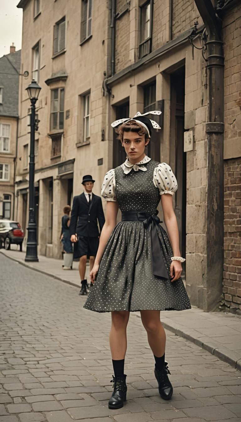 Cross-Dressed Young Man and Elegant Girl: Film Still
