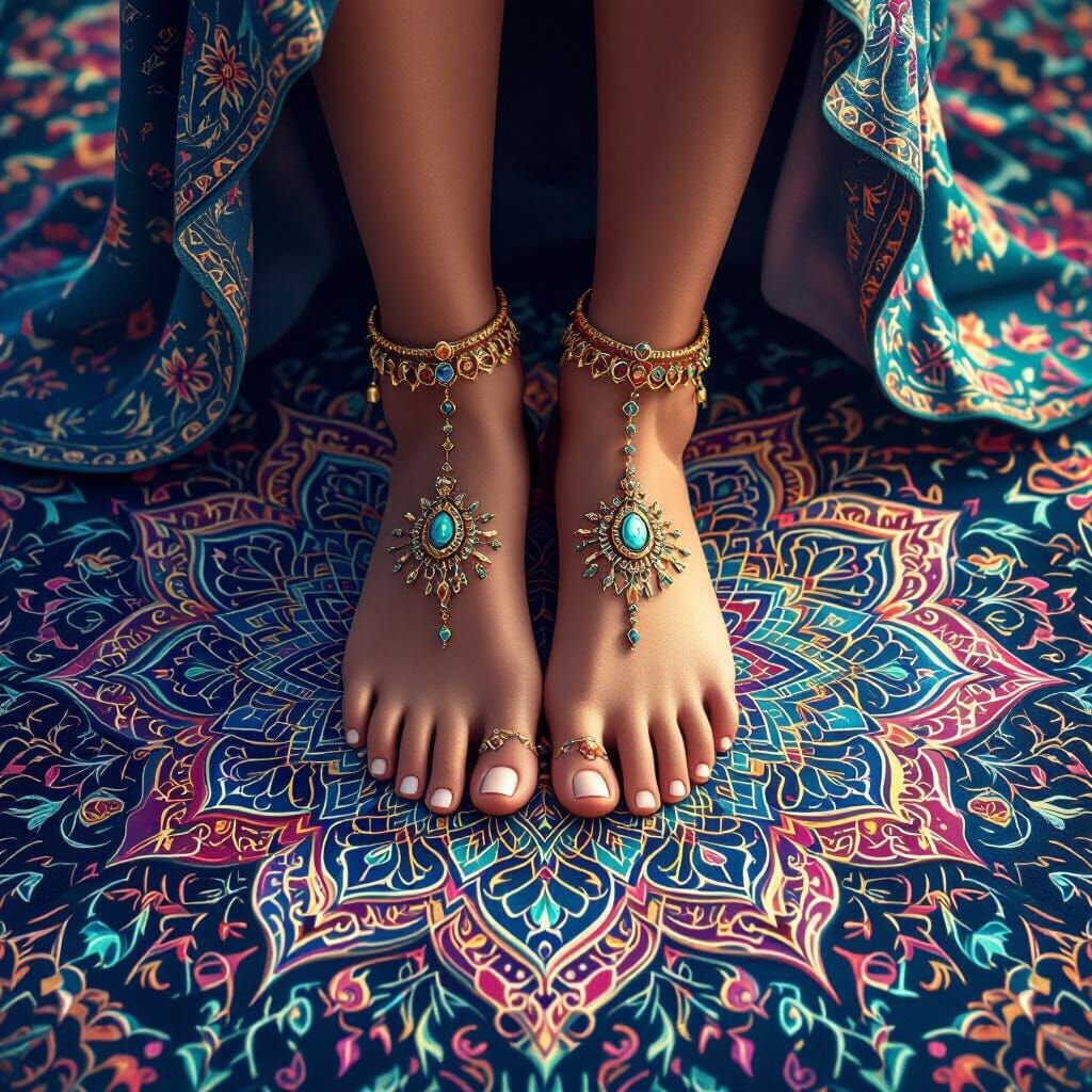 Mesmerizing Mandala Art on Women's Feet